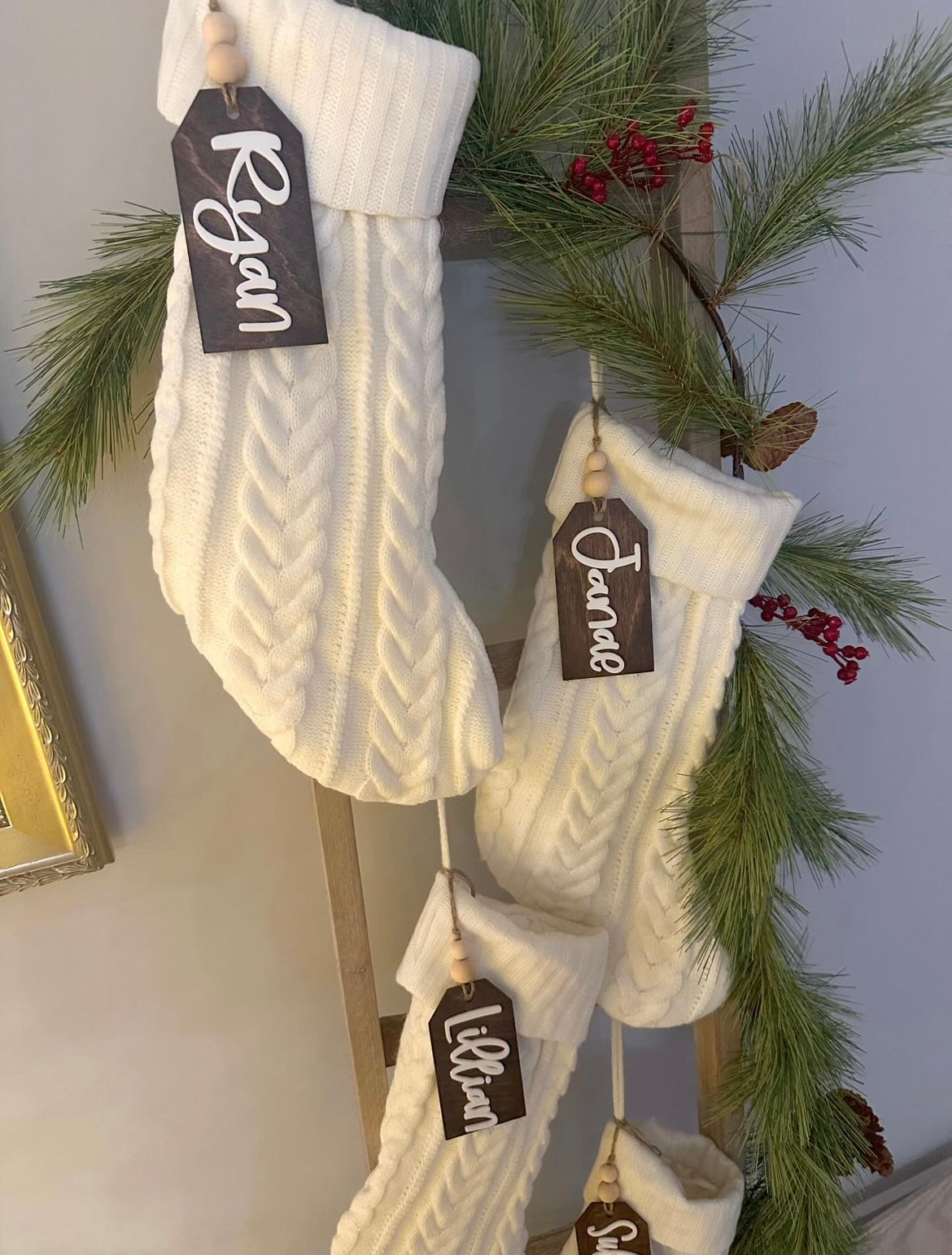 Stocking Tags - Dark Stain