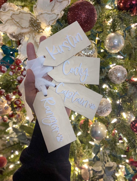 Stocking Tags - Natural Wood